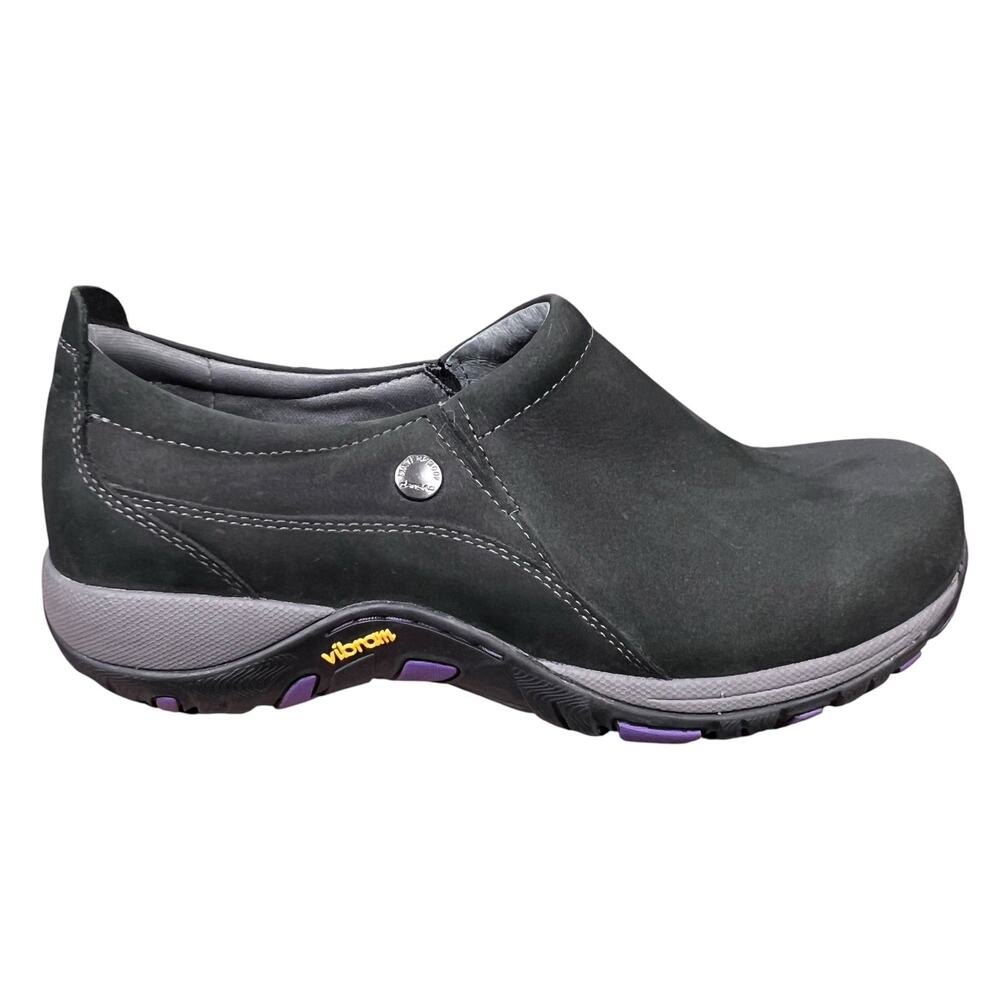 Dansko Patti Black Waterproof Nubuk Slip On Shoes Size 38 US 7.5-8